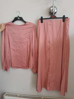 Primark brand new pink 2 piece top skirt set UK Size 10