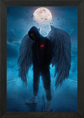 Engel Junge gerahmtes Wandbild Poster Leinwanddruck Bild