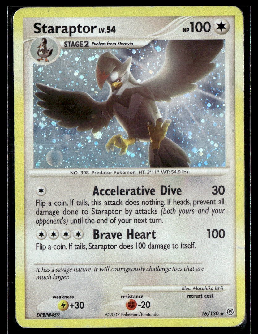 Staraptor 16/130 Holo Rare Diamond & Pearl Pokemon HP