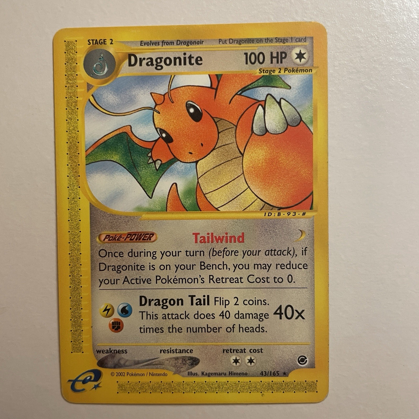 Dragonite 43/165 Regular Expedition Base Set Pokemon Card LP