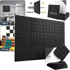 12 Stück Akustikpaneele Selbstklebend Schallschutz Schallabsorber für Wand,Tür