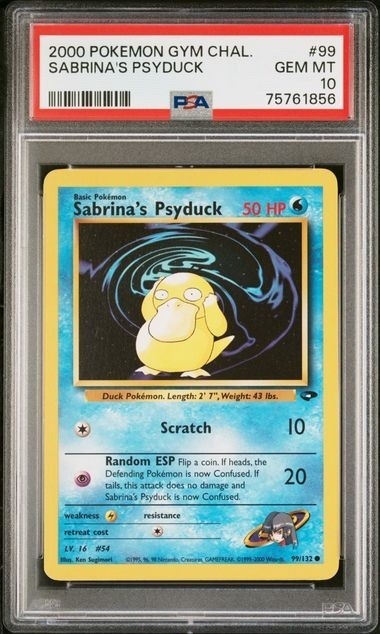 PSA 10 Sabrina's Psyduck Gym Challenge 2000 Pokemon 99/132 WOTC