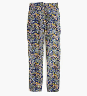 NWT  J.  Crew Silk Easy Pant In  Botanical Cheetah Size 2