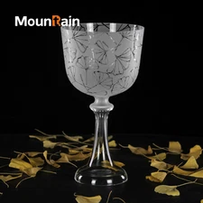 F Heart  chakra with design crystal singing grail about 6"