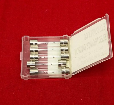 Vintage E.D Supply 3GS3A Slow-Blow Glass Fuses 3A, 250V, 1/4'' x 1-1/4'' - 5 Pack