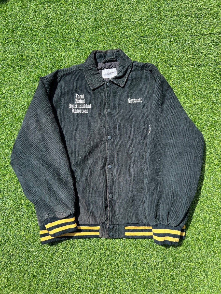 【格安】Carhartt WIP LETTERMAN JACKET Authentic CARHARTT WIP “Local Global” Corduroy Letterman Jacket