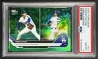 SHOHEI OHTANI PSA 8 2025 TOPPS CHROME NOW #721 GREEN 99/99 DODGERS