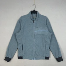 Shimano Jacket Mens XL Blue Gray Cycling Full Zip Stand Collar Reflective Trim