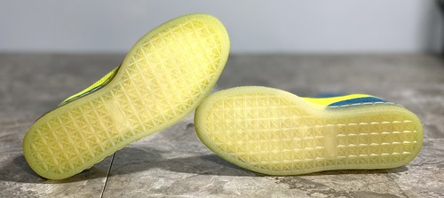 PUMA Suede LFS Iced Blue Coral -Safety Yellow Bay [363086 01] US size 5C ~ NEW - Picture 10 of 11