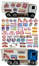 FAST FOOD 1:64 WATER-SLIDE DECALS FOR HOT WHEELS, MATCHBOX, SLOT CAR: