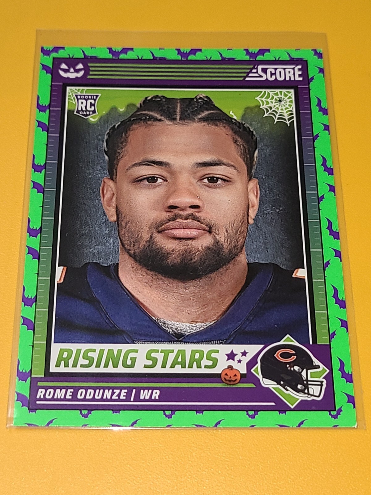 BEARS ROME ODUNZE 2024 SCORE SCORE-A-TREAT RISING STARS GREEN BATS #44 RC