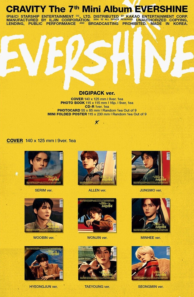 CRAVITY [EVERSHINE] The 7th Mini Album DIGIPACK HYEONGJUN/CD+F