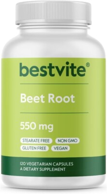 #ad Beet Root 550mg 120 Vegetarian Capsules No Fillers Vegan Non GMO $12.99