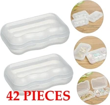 42 Pieces Plastic Bracelet Jewelry Bead Small Item Containers Snap Closure