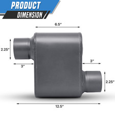 Epa 2x2.25center Inletoutlet Race Performance Chambered Exhaust Muffler Tip