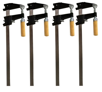 4 Pack - EDM 12'' Steel Bar Clamp Tools Ratchet Quick Release for Metal or Wood