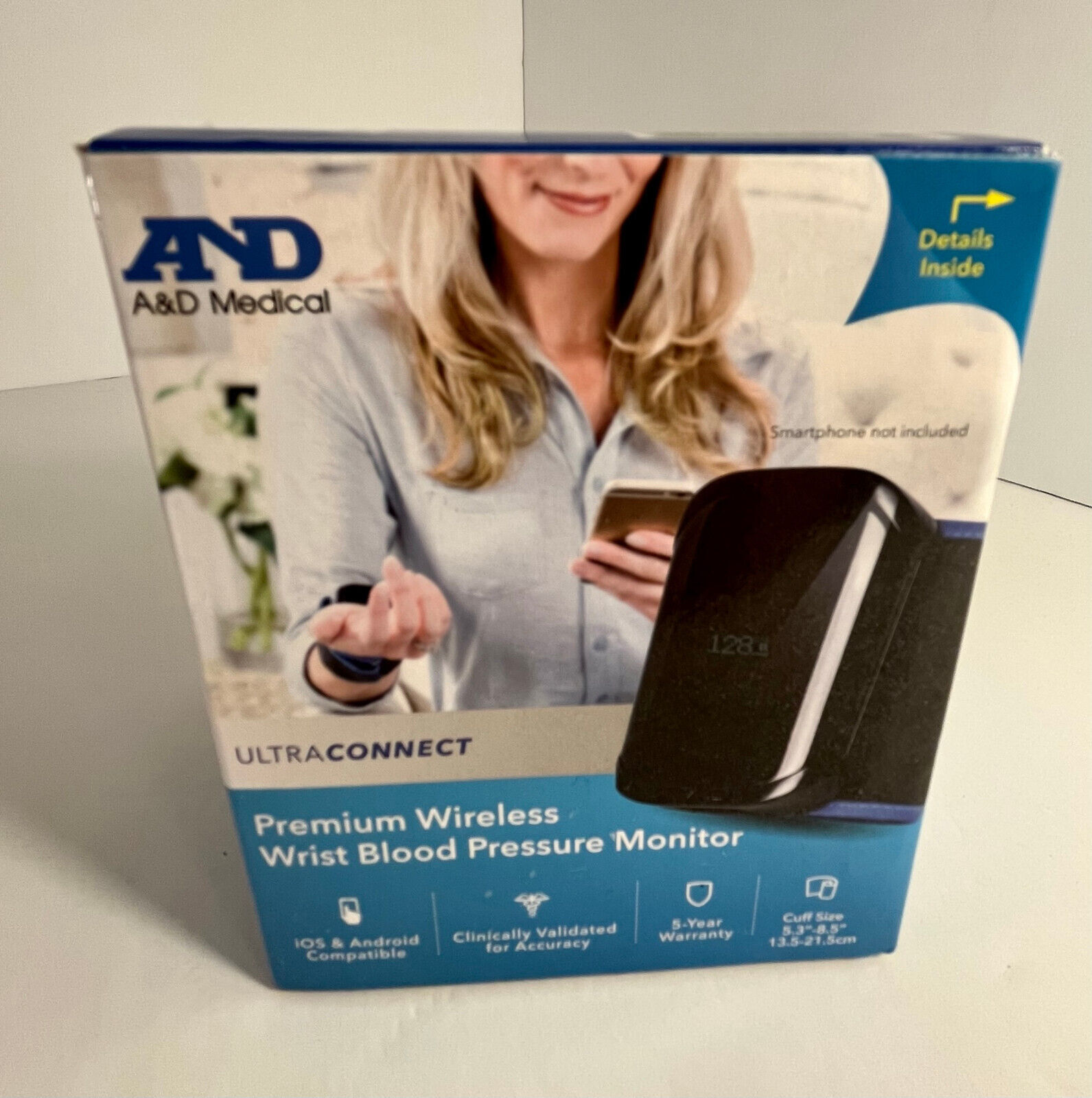 A&D Medical Bluetooth Wrist Blood Pressure Monitor Travel