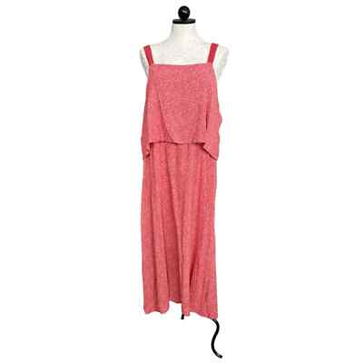 Studio B by Bobeau Floral & Paisley Tiered Sun Dress Orange Size XL