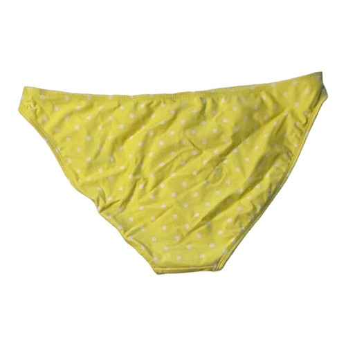 No Boundaries Bikini Swim Bottoms Yellow/White Polka Dot High Leg XL (15-17) NWT - Picture 6 of 8