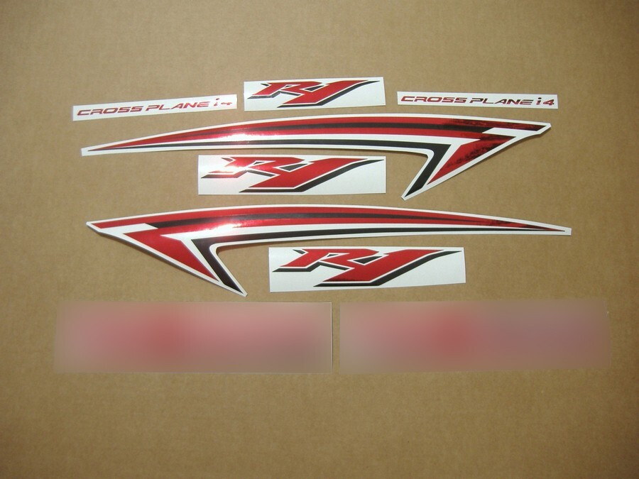 Stickers for YZF R1 2009 custom chrome red graphics decal set