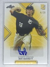 2021 LEAF PERFECT GAME YELLOW BEN BARRETT PAPER RC AUTO # 4/20