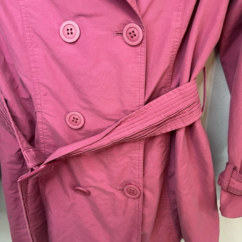 Gabardina Spiegel Mujer Chaqueta con Cinturón Rosa Talla 6 Barbie Bolsillo Corto Y2K Años 90 Foto 3 de 4