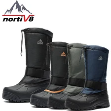 NORTIV 8 Men's Winter Warm Snow Tall Boots Waterproof Outdoor Hiking Shoes