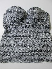 NWT Old Navy Womens Size XS Tankini Black/White Underwired Lined Strapless