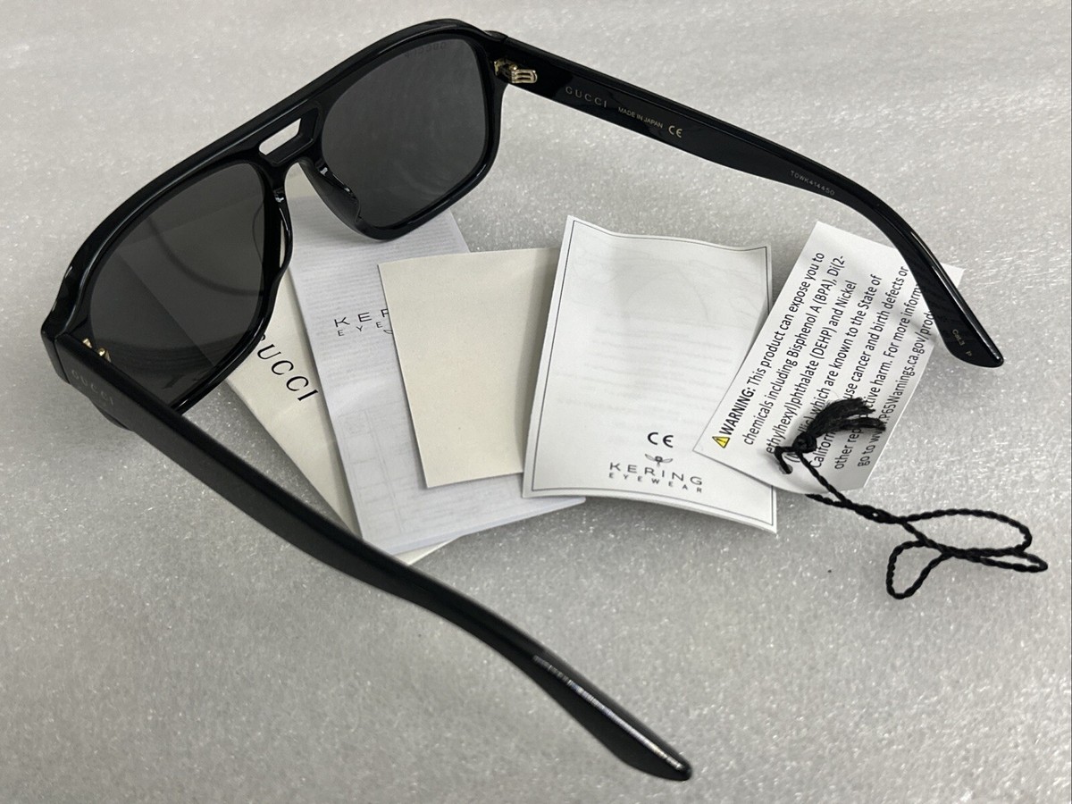 GUCCI GG 0925 Black Gold Frame 005 Sunglasses Grey Lens GUCCI GG 0925 Black Gold Frame 005 Sunglasses Grey Lens