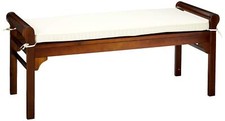 Christopher Knight Home Nelson Wood Bench with Cushion Rich Mahogany