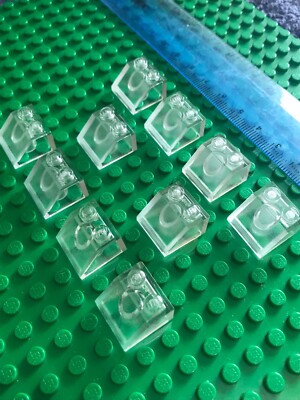 Lego 10 x Trans-Clear 2 x 2 transparente Dachziegel schräg / abgewinkelt Stein