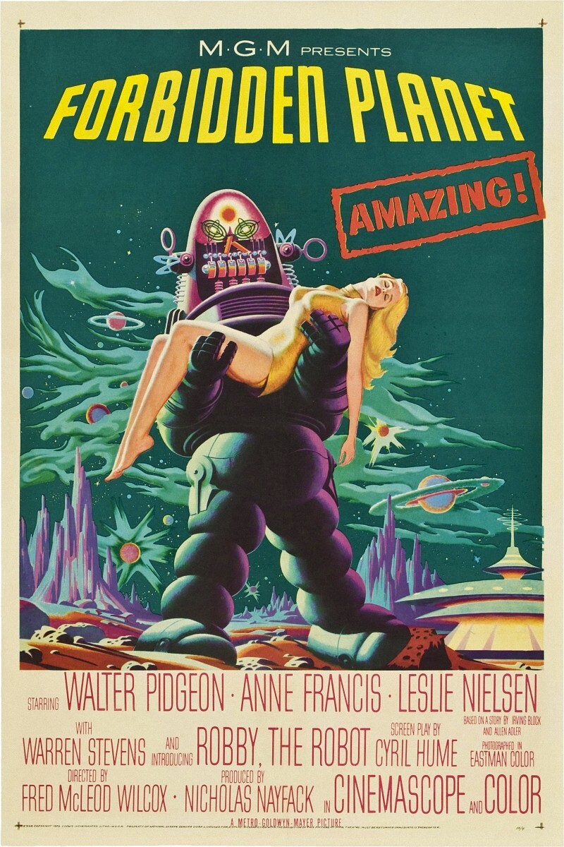 FORBIDDEN PLANET (1956) Movie Poster Film Wall Art Canvas Print Bedroom Decor