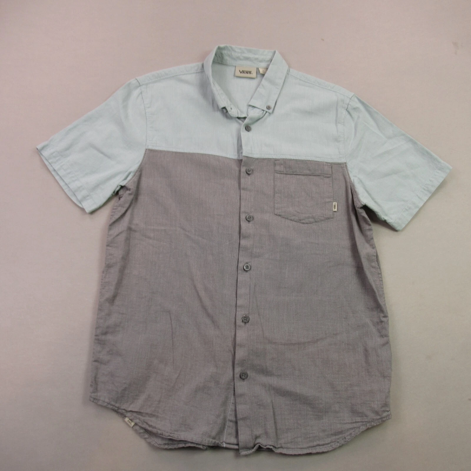 Vans Shirt Mens Small Short Sleeve Button Front Lightweight Outdoors