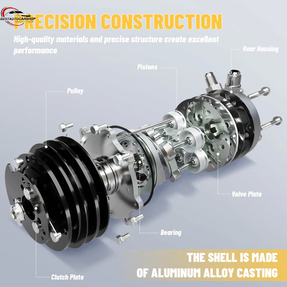 CO 11049C A/C Compressor with 6 Grooves for 2006-2010 BMW M5 M6 Base V10 5.0L - Image 2 of 4