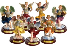 7 Archangels Religious Complete 3" Full Set Statues Figurines Siete Arcangeles