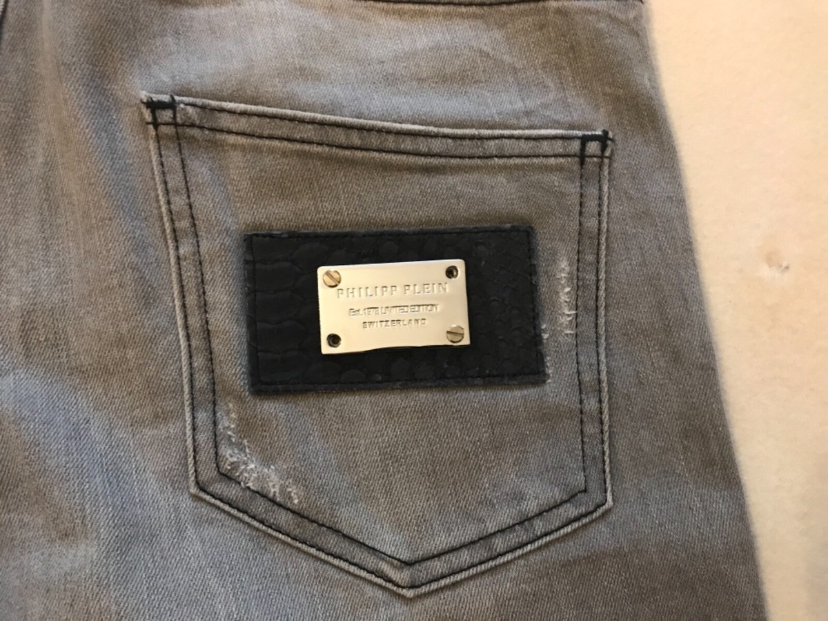Men’s Philipp Plein slim fit grey jeans size 32