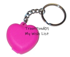 Tupperware Keychain Heart Locket Mini Container Keeper Opens Up Neon Pink New