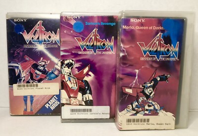 Voltron DefenderOfTheUniverse Planet Arus VHS 1984 Sony Robots Monsters (3tapes)
