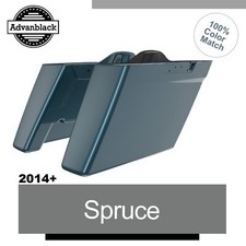 Spruce No Cutout Extended Bags Stretched Saddlebag For Harley Touring 2014+