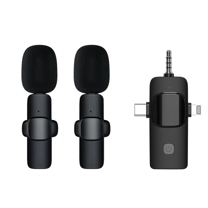 Wireless Lapel Microphone, Clip On Lapel Mic Plug And Play Easy To Connect  For Computers For Sound Cards Black 