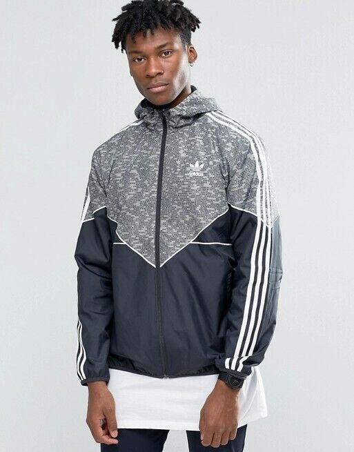 Super Rare Adidas Originals Jacket Windbreaker Glanz Cal Surf Gray YL Men  Small