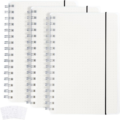 Agoer 3Er Pack Notizbuch Dotted A5 - Gepunktetes Bullet Grid Journal Dot Spiral 