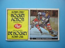 1972/73 BOBBY ORR'S POST NHL HOCKEY ACTION TRANSFER #1 BOBBY ORR GARRY UNGER