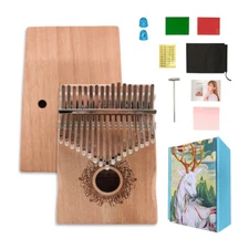 Mahogany 17 Key Kalimba Thumb Piano Perfect Musical Gift with Great Tone