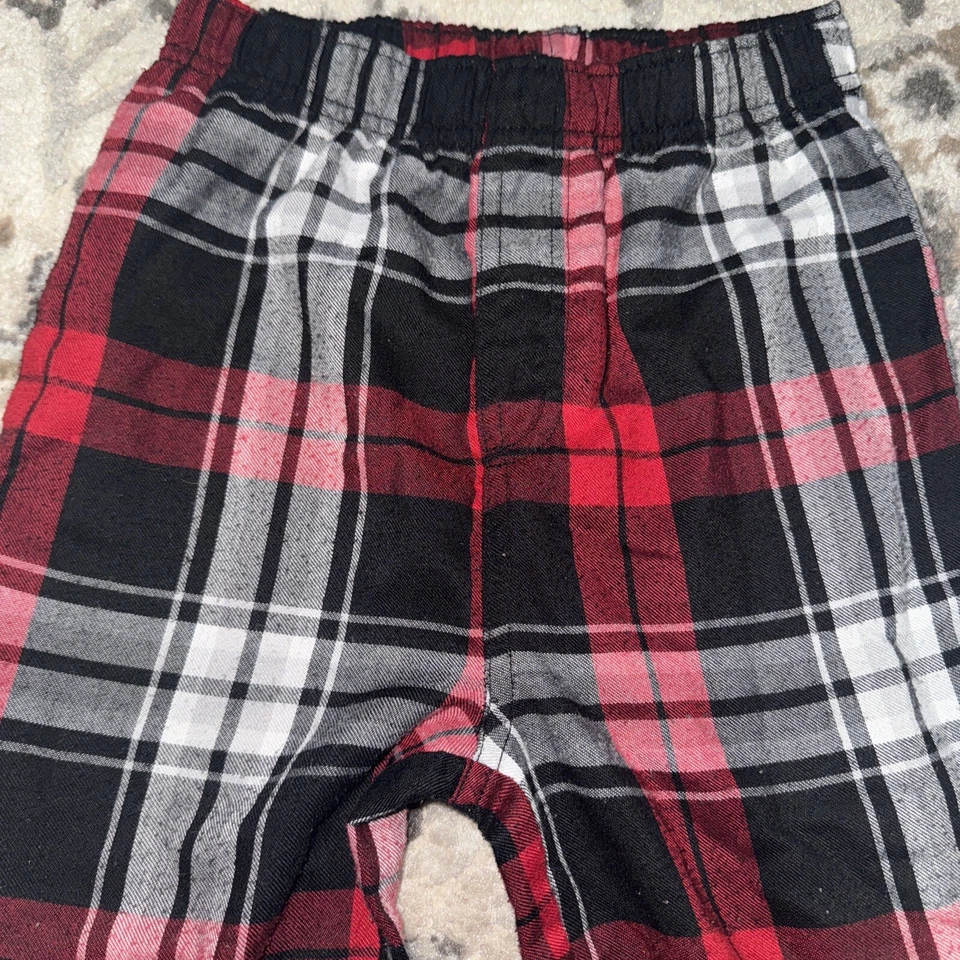 Gap Kid Boys Pajamas Pants Holiday Xmas Red Traditional plaid 6 Sleep - Image 2 of 3