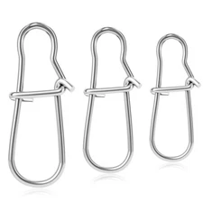 100/200Pcs Fishing Snaps Duo Lock Snap Stainless Steel 17-187LB Quick Lure Snap