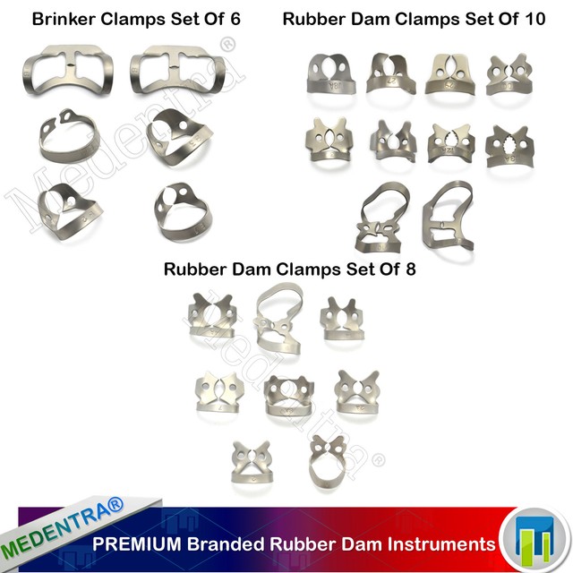 24Pcs Brinker Premolar Clamp Molar Dental Rubber Dam Clamps Tissue