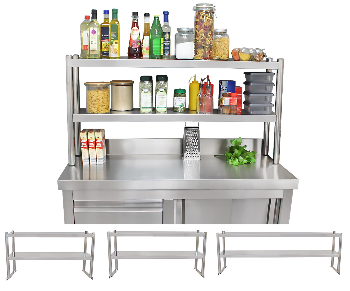 Beeketal Gastronomie Edelstahl Aufsatzbord Aufsatzboard Regal Wandbord Wandboard