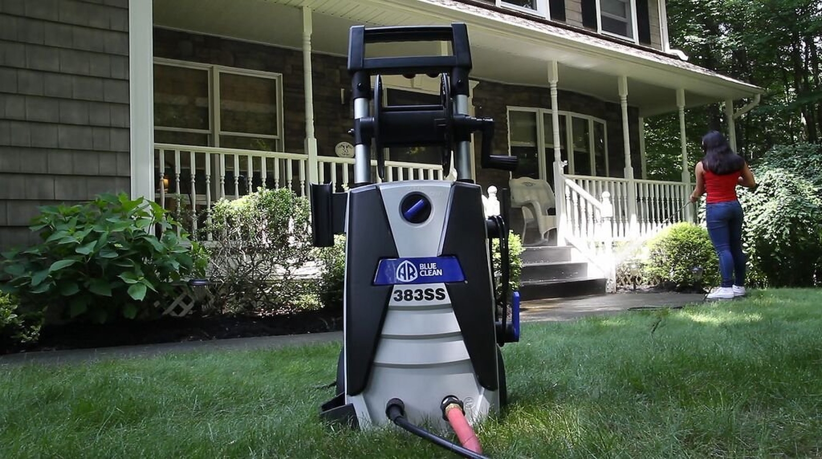 AR Blue Clean AR383SS 1,900 PSI Electric Pressure Washer, 4 Nozzles, Spray Gu...