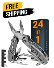 Multitool 24 In1 Mini Tools Knife Pliers +11 Bits Multi Tool All in One St.Steel